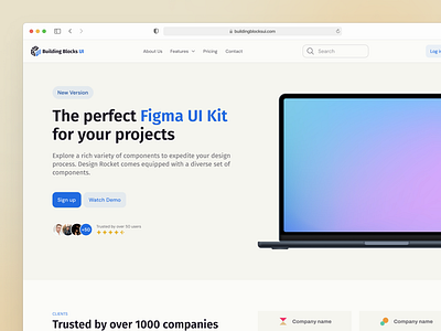 Hero section | Building Blocks UI Kit app components design figma hero interface landing page layers ux