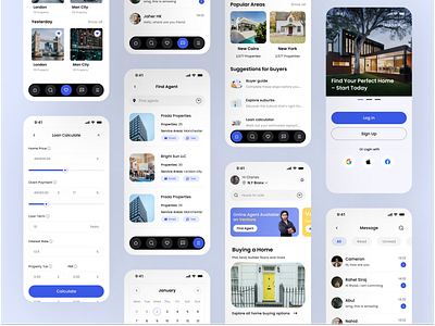 Venture | Real Estate App UX/UI Case Study agent finder classified app ui classified app ui design dribbbleshots e commerce app ui loan calculator mobile app design mortgagecalculator property listings property search real estate app real estate app uxui case study real estate solutions real estate technology real estate tools ui uidesign uxui case study uxui design venture case study