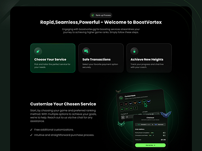 Gameboosting - Rankup Process -Darkmood website. ui
