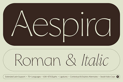 Aespira Typeface aespira typeface alternates classy delicate font display font display type italic ligatures light font multilingual roman swash caps thin font thin typeface vintage font