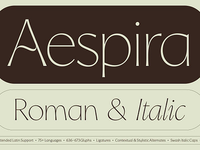 Aespira Typeface aespira typeface alternates classy delicate font display font display type italic ligatures light font multilingual roman swash caps thin font thin typeface vintage font