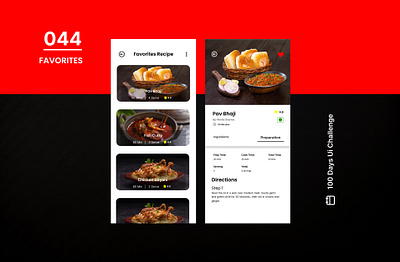 DAY-044 FAVORITES 100 days ui 100days 100daysofui appdesign daily ui challenge design favorites favorites menu favorites ui figma food app food menu ui ui design user interface ux