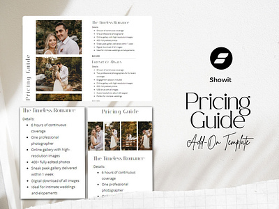 Showit Pricing Guide Template showit showit addon showit cnvas showit template showit website