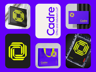 Cadre abstract bag book brand branding cadre card catalog dynamic geometry logo loop packaging sign symbol