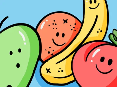Fruits color fruits illustration minimal