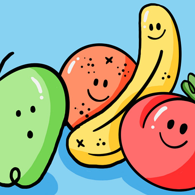 Fruits color fruits illustration minimal