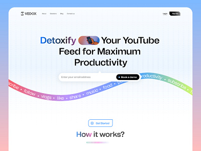 Video Detox App branding figma portfolio design slider testimonials ui design ux design video website design website design