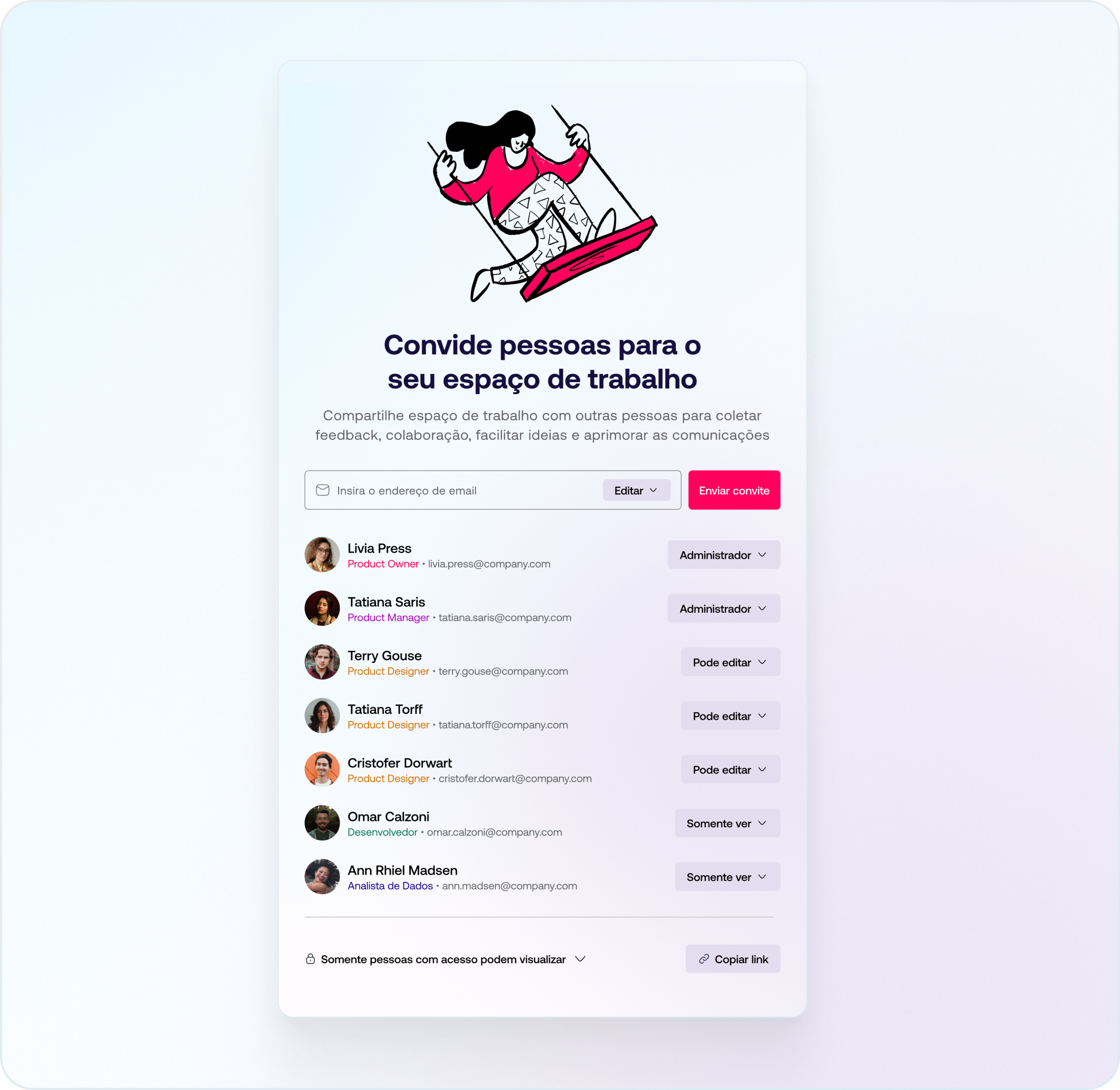Modal Share Space illustration modal product design ui user experience user interface ux uxui