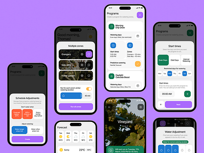 Watering App UI Design app design figma illustrator mobile app mobile app design photoshop ui ui design uiux uiux design ux ux design