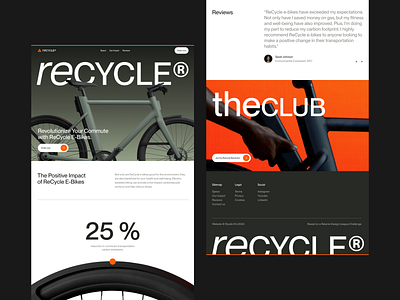 Recycle Bikes / Landing Page / Pt.01 bikes challenge cycle design e bikes figma french french studio landing landing page light design minimal design minimalist minimalist design recycle relume simple design ui ui design webdesign