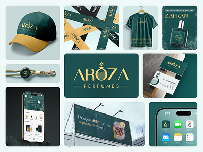 Aroza Perfumes branding business clean design icon illustration logo luxury minimal mock mockup t shirt ui vector