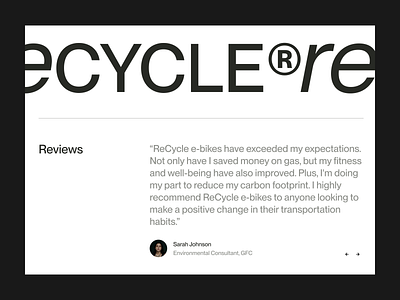 Recycle Bikes / Landing Page / Pt.03 bikes challenge cycke cycle e bikes figma french agency french studio league light design minimal minimal design minimalist minimalist design recycle relume typographic design ui ui design webdesign