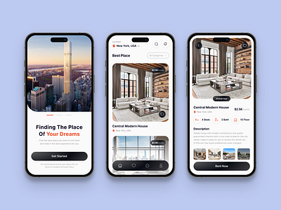 Real Estate App Design app app design design figma home screen product design ui uiux ux