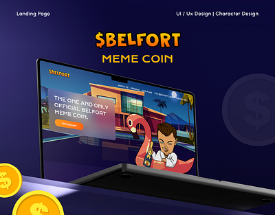 Belfort | Meme Coin Crypto Website blockchain business inspired character design crypto token finance theme fintech meme coin meme culture uiux design web design