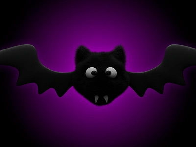 Bat 3d bat blender character design halloween modelling rendering