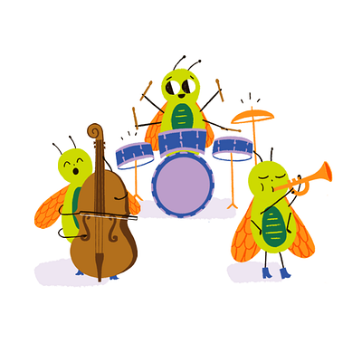 Cicada Band character design childrens book childrens illustration illustration