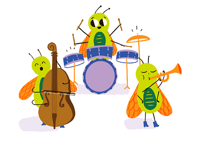 Cicada Band character design childrens book childrens illustration illustration