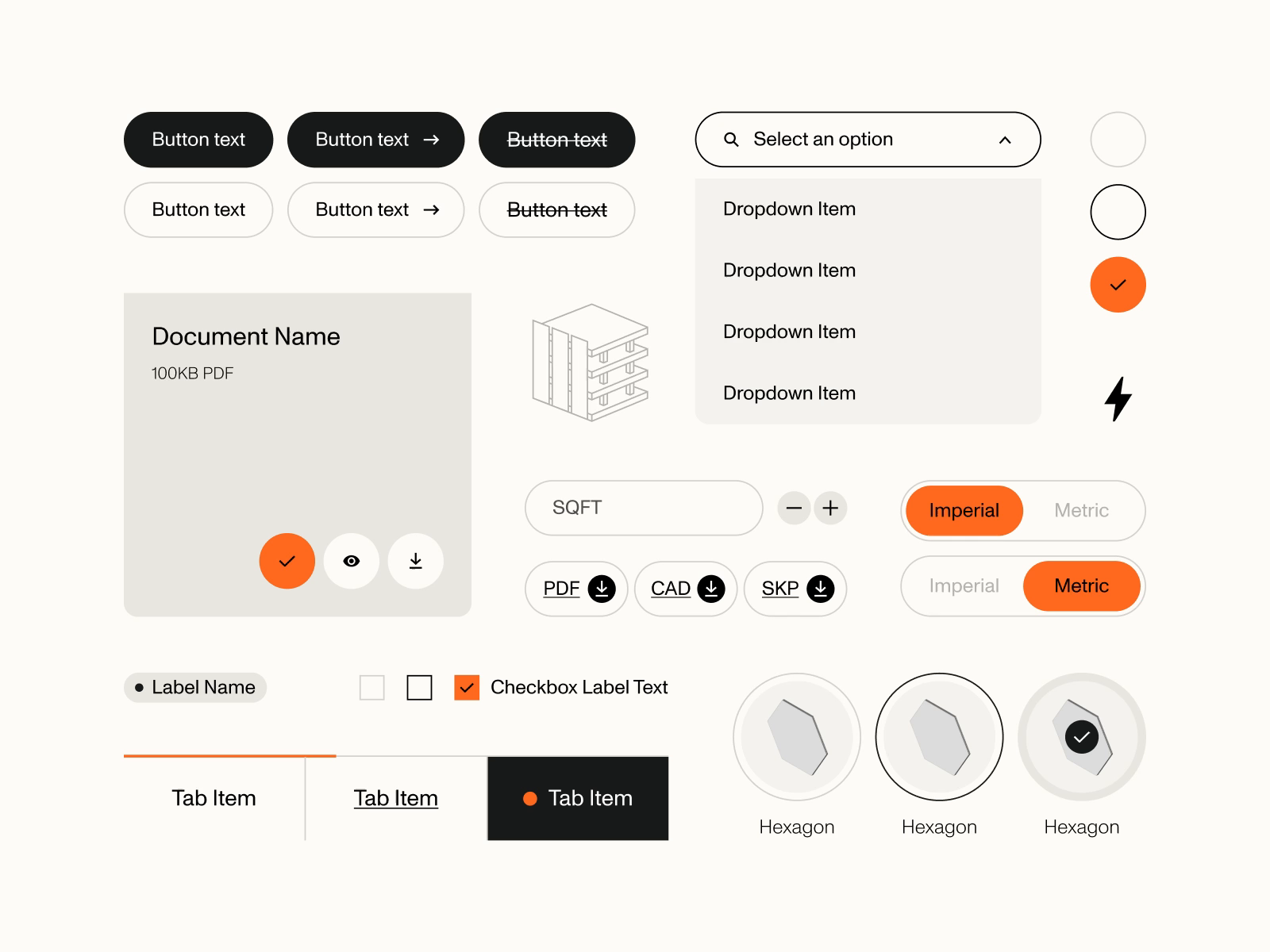 Example of Light/Dark Mode UI Elements