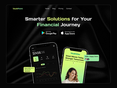 Fintech Website Design business design figma fintech fintech website landing page saas website startup ui ui design uiux web design