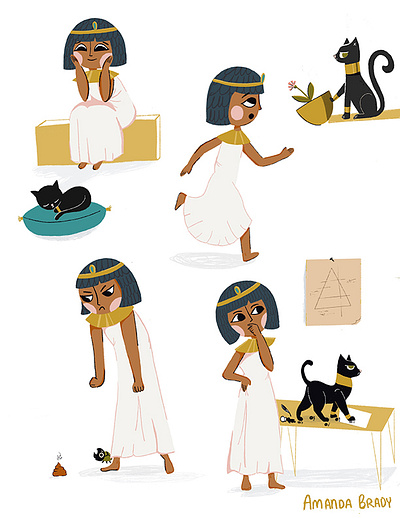 Cleopatra Poses character design character poses childrens book childrens illustration illustration