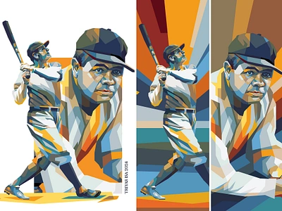 Babe Ruth babe ruth baseball colorful fan art illustration inspirational legendary portrait portrait illustration sport sport poster vector vectorart vintage color