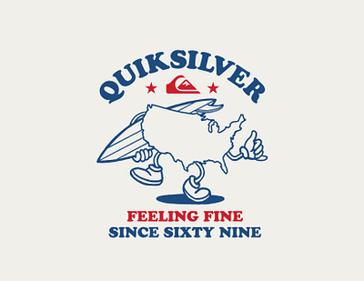 Quiksilver - 4th of July Tee Graphic art branding design graphic design illustration logo quiksilver surf surfing typography vector