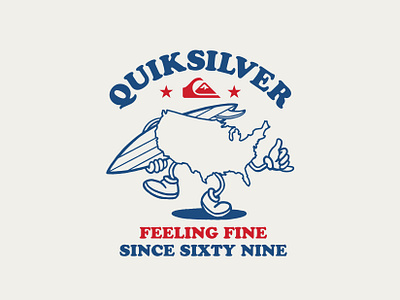 Quiksilver - 4th of July Tee Graphic art branding design graphic design illustration logo quiksilver surf surfing typography vector