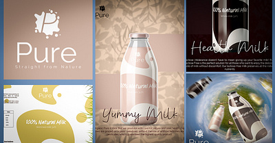 Pure | Brand Identity brand branding design graphic design logo milk product