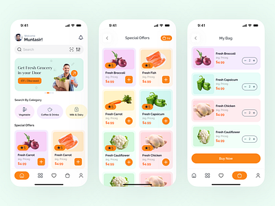 Grocery app uiux Design bertobaseit branding design grocery app grocery app uiux deign grocery shopping minimal ui ux