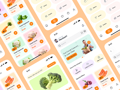 Grocery app UIUX Design bertobaseit branding design fitness gorcery app checkout screen grocery app grocery app add to card grocery app shop minimal ui ux