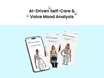 AI-Driven Mind & Body Support/ Mobile App Design ai aiapp aicare beauty branding design designinspiration heathy mobile mobileapp self care ui uidesigner ux