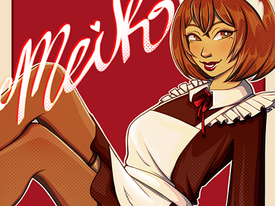 Maid Meiko character art design fanart illustration poster print