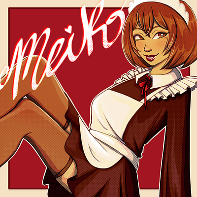 Maid Meiko character art design fanart illustration poster print