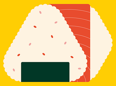 🇯🇵 / 🍙 cute design geometric graphic illustration illustrator japan japanese food karolienpauly kawai nori onigiri rice salmon seaweed sushi travel vector yummy