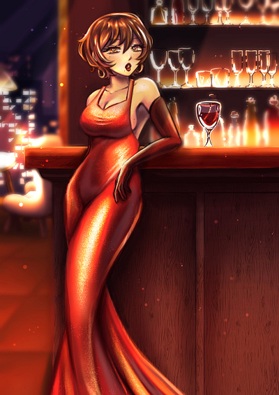 Meiko Night Scene character art character design design fanart illustration poster print