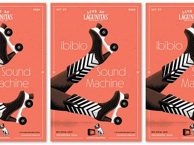 Gig Poster - Ibibio Sound Machine apparel band poster boots branding design disco fashion gig illustration legs lettering music poster roller skate shoes skate texture type vector woman