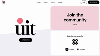 ui homepage for a community page branding logo ui