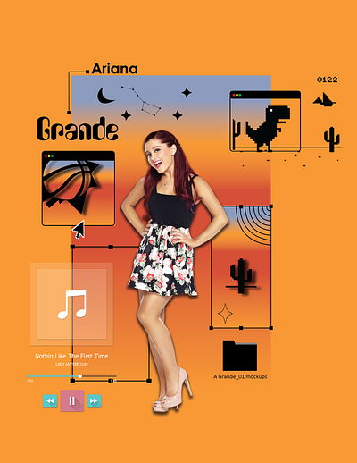 POSTER ON CorelDRAW adobe illustrator animation ariana grande coreldraw graphic design moodboard motion graphics