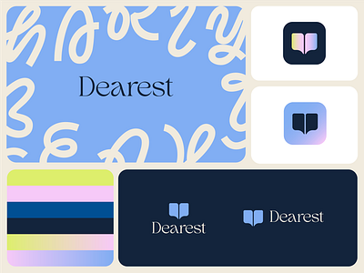 Dearest App Branding app books brand branding color palette dear dearest design graphic design icon logo logo design mobile app reading tracking typography