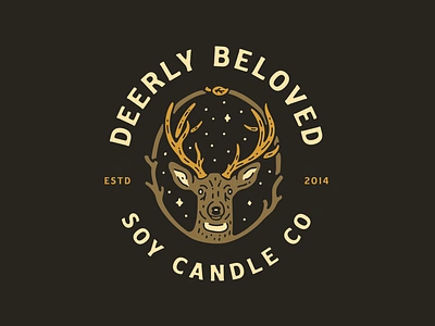 Deerly Beloved brand design branding candle candle branding candle logo design graphic design hand drawn illustration logo logo design outdoor branding outdoor design vector