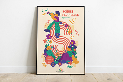 Poster "Scènes Plurielles" art flowers graphic design illustration illustrator poster vector