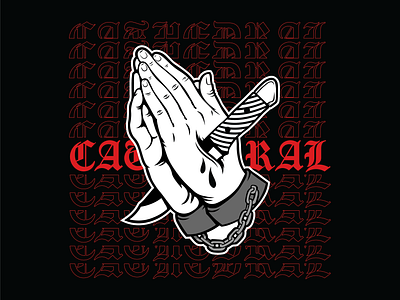 Cathedral Prayer Hands Dagger Clothing Streetwear Branding Logo branding cathedral church clothes clothing clothing design cool design fashion fashion design graphic design illustration logo prayer streetwear vector visual identity