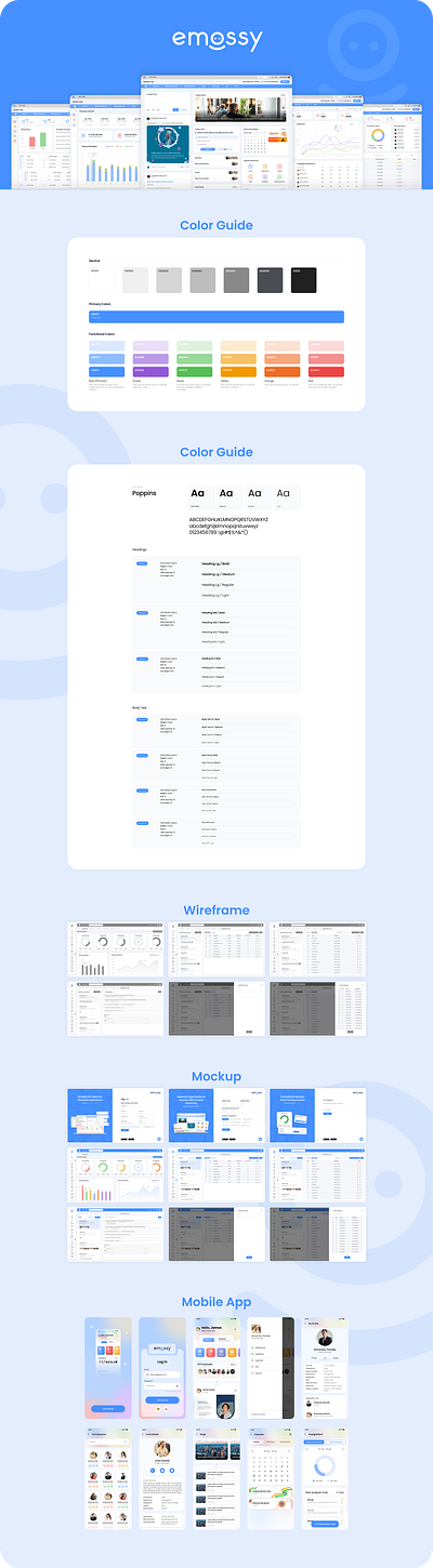 Emossy home page hrms payroll portal design product design ui design ui ux ui ux design ux design
