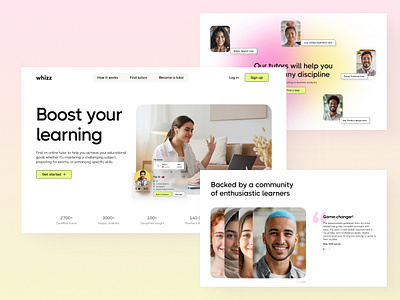 Learning platform website e learning education online learning platform ui