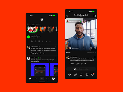 Join a live jam session concept design facetime instagram meta mobile app online meeting social media threads twitter ui ux uxui x zoom