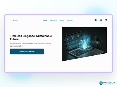 PureShop: A Sustainable E-commerce Experience ecommerce ecommercedesign minimalistdesign ui uiux userexperience userinterface uxdesign web webdesign webdevelopment website