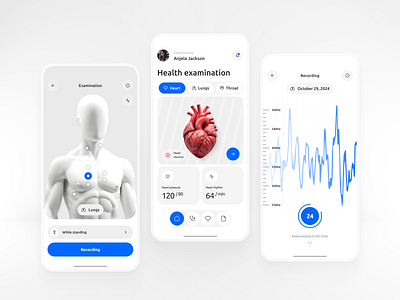 Examination | Healthcare, mobile app | Home page development diagnostics doctor examination health healthcare hospital medical medicine no code no code development nocode stethoscope survey ui ui desing uidesign web design web development