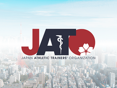 Japan Athletic Trainers' Organization Logo blue brand brand design brand identity branding branding design design floral graphic design health care healthcare japan japanese logo logo design logotype marketing nonprofit red visual identity