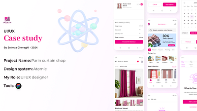 Solmaz UI UX Case Study app design case study curtain shop figma graphic design mobile design online shop ui ui ux ui ux case study ui ux design