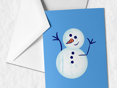 Happy Winter Snowman Greeting Card chilly christmas cold cold weather envelope frigid frosty frozen graphic design greeting card holidays illustration olaf print design snowman snowy winter wintry